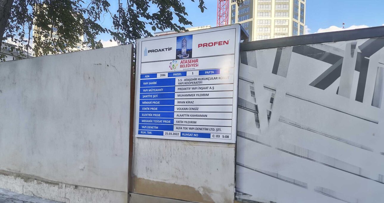 Pendik İnşaat Proje Tabelası